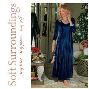Blue Velvet/Soft Surroundings Santiago Stretch Velvet Dress